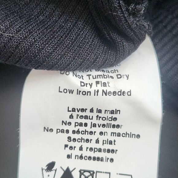 Lush Black Ribbed Knit Top with Drawstring Ruching Size 3X Plus Size Black Top - Picture 8 of 9